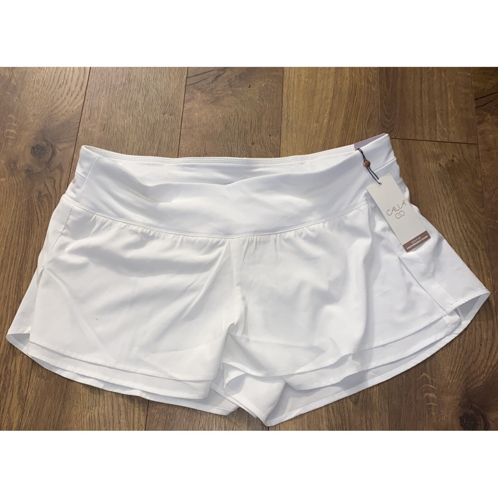 Calia By Carrie Underwood Kick It Up Performance Shorts XL‎ White